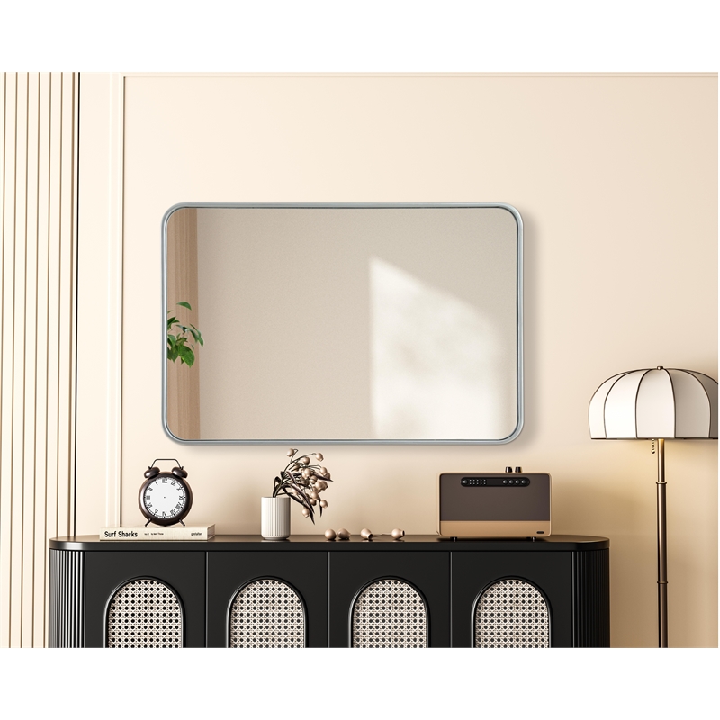 Elegant Decor Contour Metal Rectangle Mirror 24X36