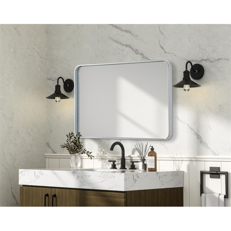 Elegant Decor Contour Metal Rectangle Mirror 24X36