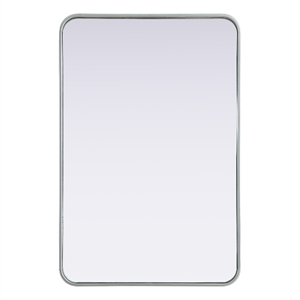 Elegant Decor Contour Metal Rectangle Mirror 24X36&quot Silver