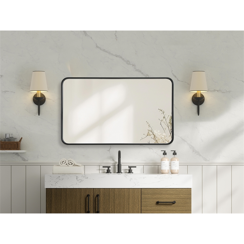 Elegant Decor Contour Metal Rectangle Mirror 24X40