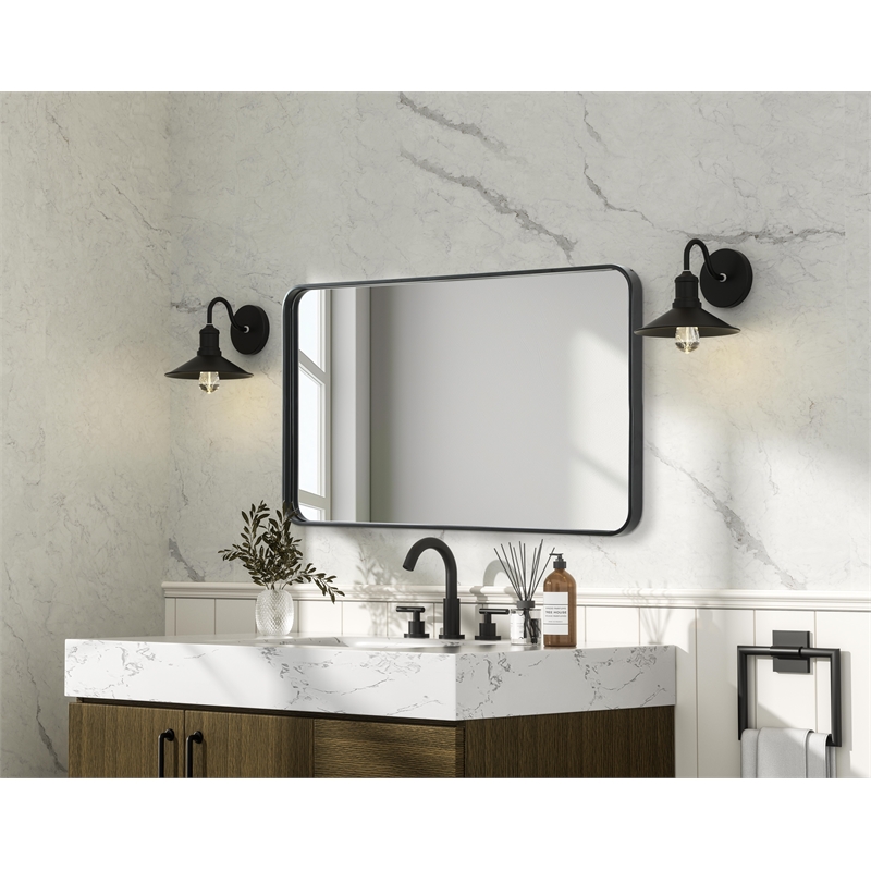 Elegant Decor Contour Metal Rectangle Mirror 24X40