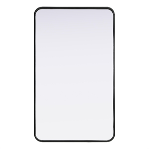 Elegant Decor Contour Metal Rectangle Mirror 24X40&quot Black