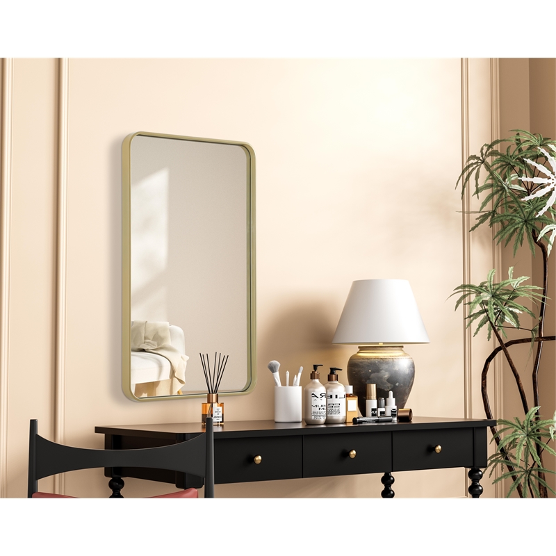 Elegant Decor Contour Metal Rectangle Mirror 24X40