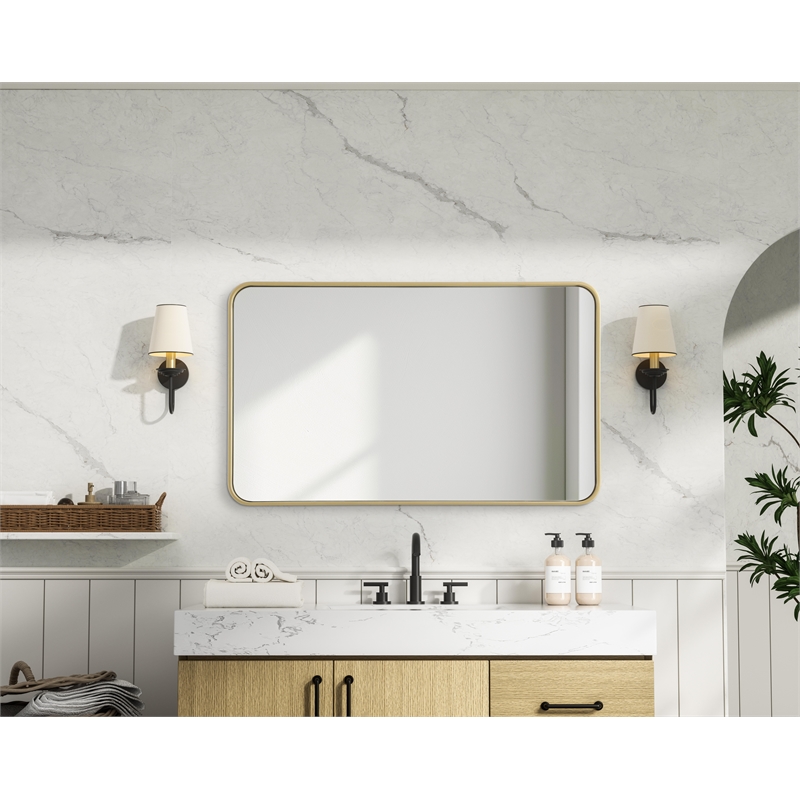 Elegant Decor Contour Metal Rectangle Mirror 24X40