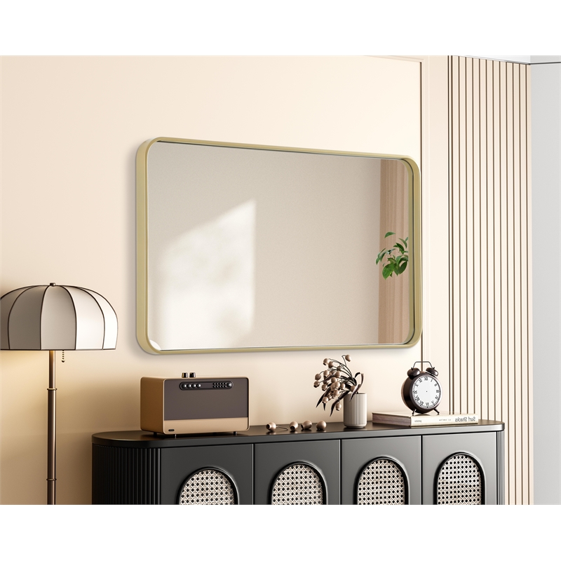 Elegant Decor Contour Metal Rectangle Mirror 24X40