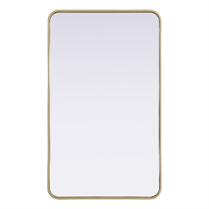 Elegant Decor Contour Metal Rectangle Mirror 24X40&quot Brass