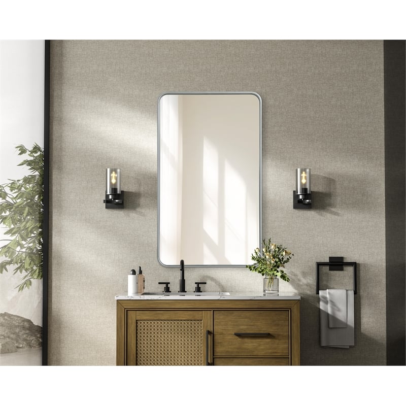 Elegant Decor Contour Metal Rectangle Mirror 24X40