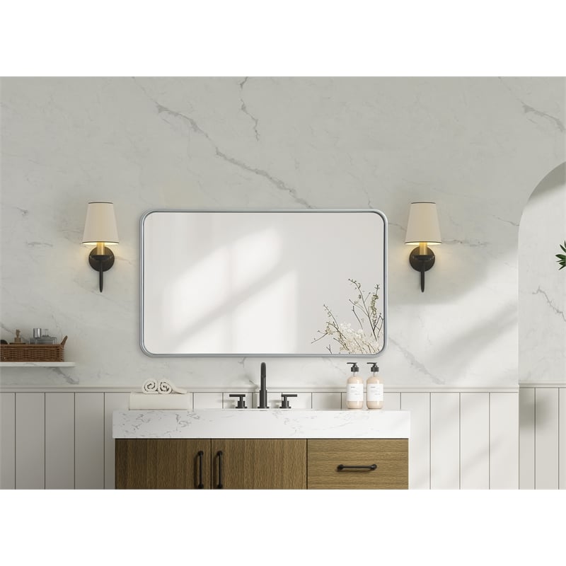 Elegant Decor Contour Metal Rectangle Mirror 24X40