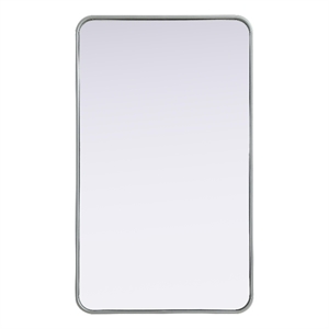 Elegant Decor Contour Metal Rectangle Mirror 24X40&quot Silver