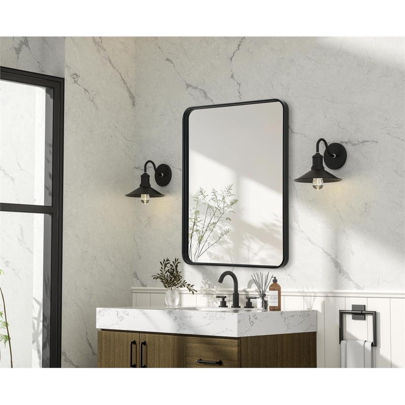 Elegant Decor Contour Metal Rectangle Mirror 27X36