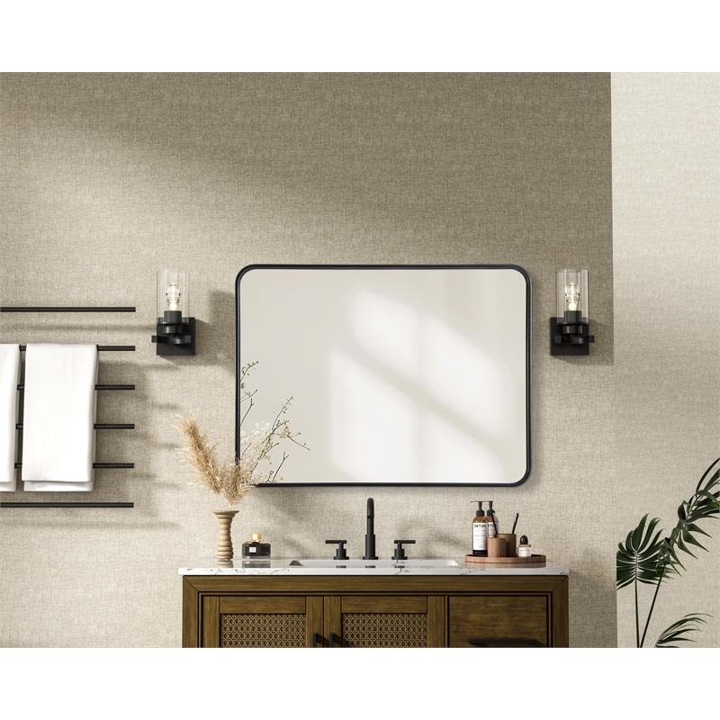 Elegant Decor Contour Metal Rectangle Mirror 27X36