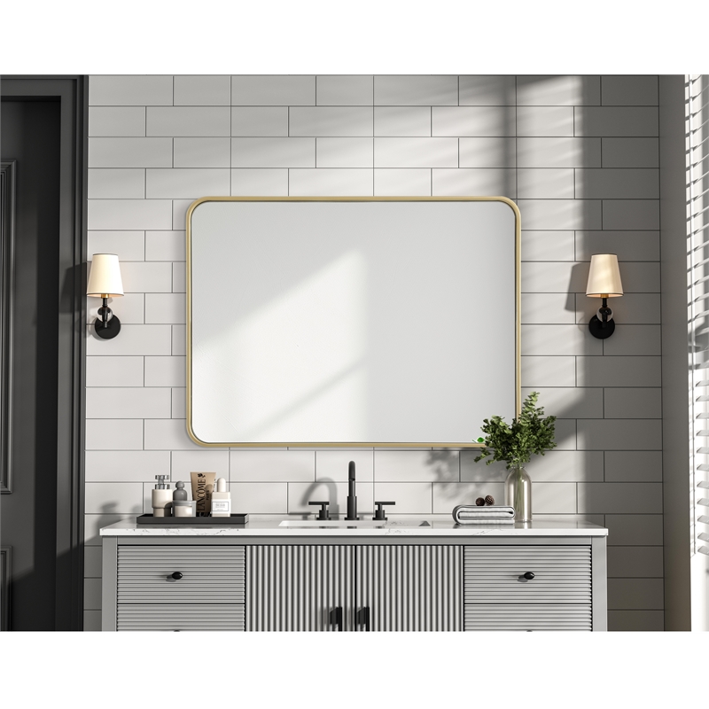 Elegant Decor Contour Metal Rectangle Mirror 27X36