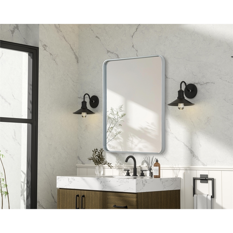 Elegant Decor Contour Metal Rectangle Mirror 27X36