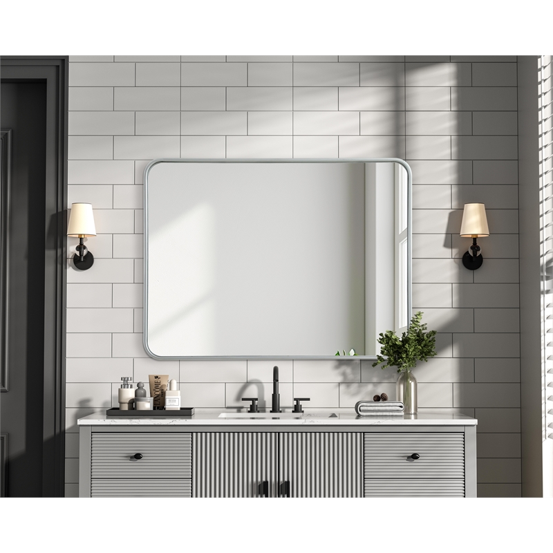 Elegant Decor Contour Metal Rectangle Mirror 27X36