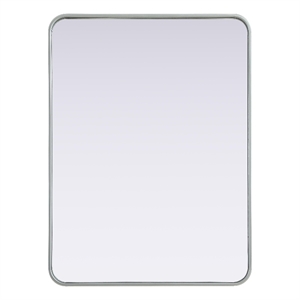 Elegant Decor Contour Metal Rectangle Mirror 27X36&quot Silver