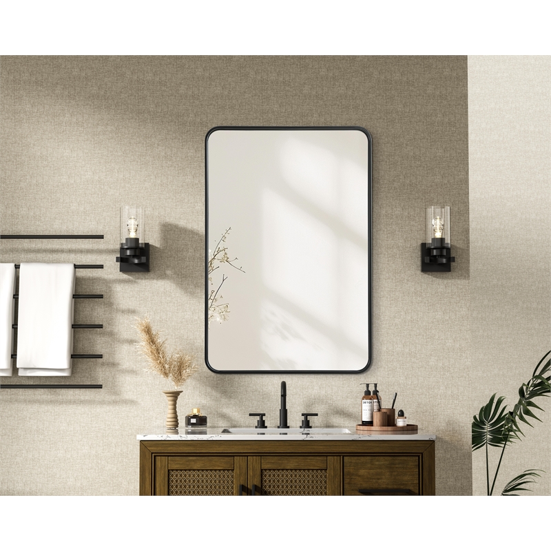 Elegant Decor Contour Metal Rectangle Mirror 27X40