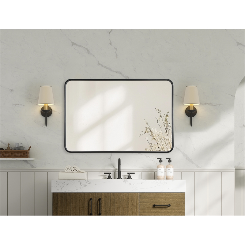 Elegant Decor Contour Metal Rectangle Mirror 27X40