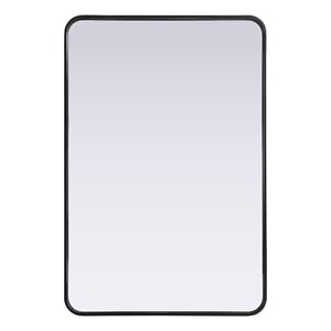 Elegant Decor Contour Metal Rectangle Mirror 27X40&quot Black
