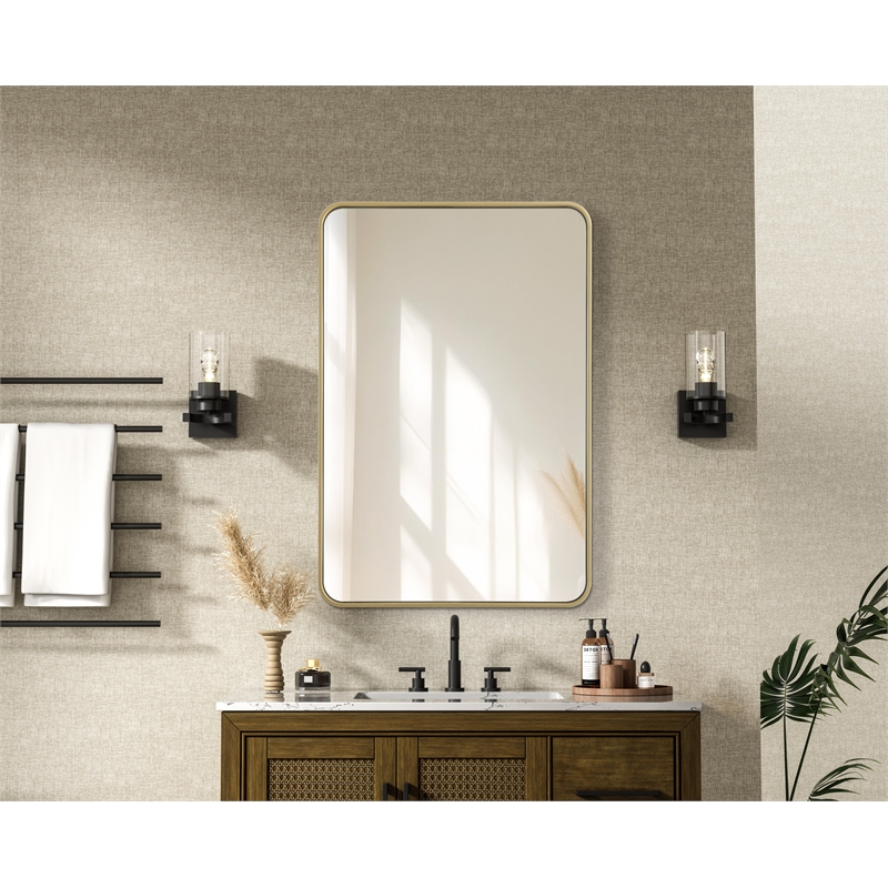 Elegant Decor Contour Metal Rectangle Mirror 27X40