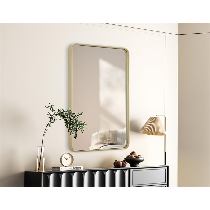 Elegant Decor Contour Metal Rectangle Mirror 27X40