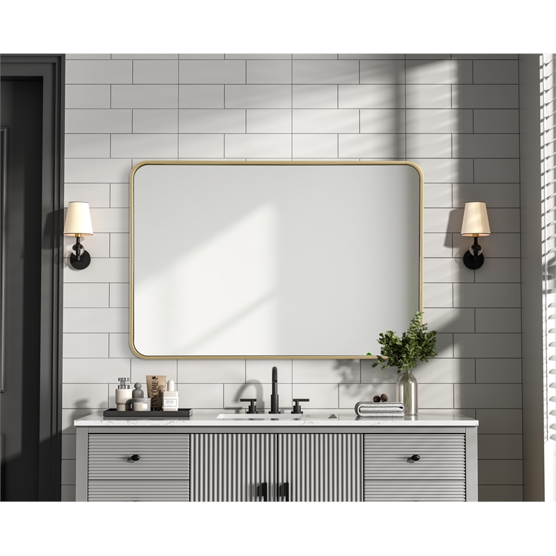 Elegant Decor Contour Metal Rectangle Mirror 27X40