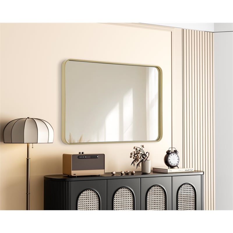 Elegant Decor Contour Metal Rectangle Mirror 27X40