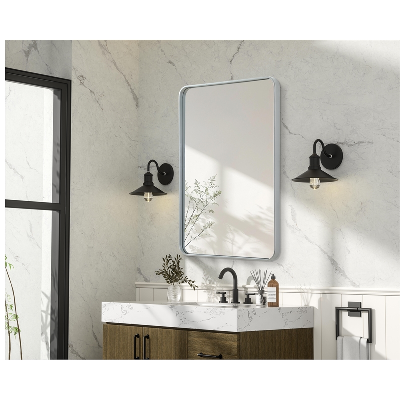Elegant Decor Contour Metal Rectangle Mirror 27X40