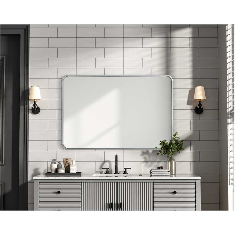 Elegant Decor Contour Metal Rectangle Mirror 27X40