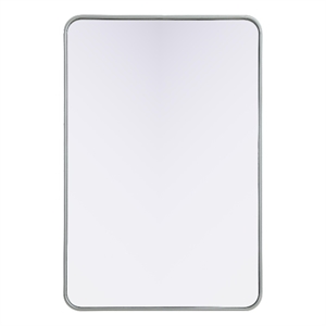 Elegant Decor Contour Metal Rectangle Mirror 27X40&quot Silver