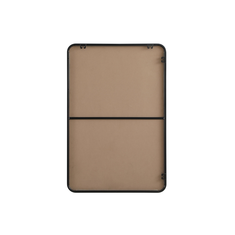 Elegant Decor Contour Metal Rectangle Mirror 28X42 In Black