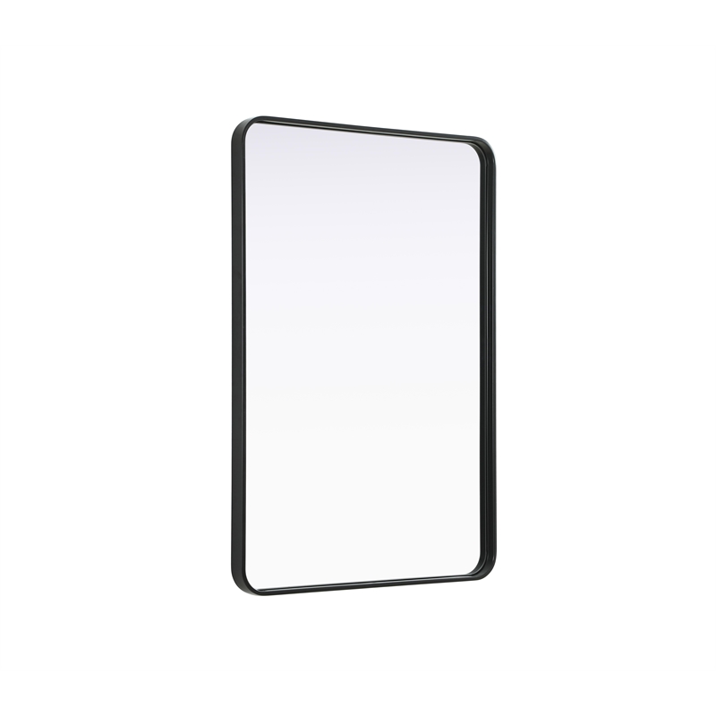 Elegant Decor Contour Metal Rectangle Mirror 28X42 In Black