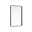 Elegant Decor Contour Metal Rectangle Mirror 28X42 In Black
