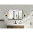 Elegant Decor Contour Metal Rectangle Mirror 28X42 In Black