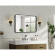 Elegant Decor Contour Metal Rectangle Mirror 28X42 In Black