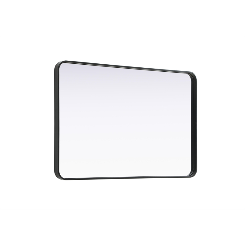 Elegant Decor Contour Metal Rectangle Mirror 28X42 In Black