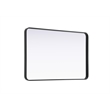 Elegant Decor Contour Metal Rectangle Mirror 28X42 In Black