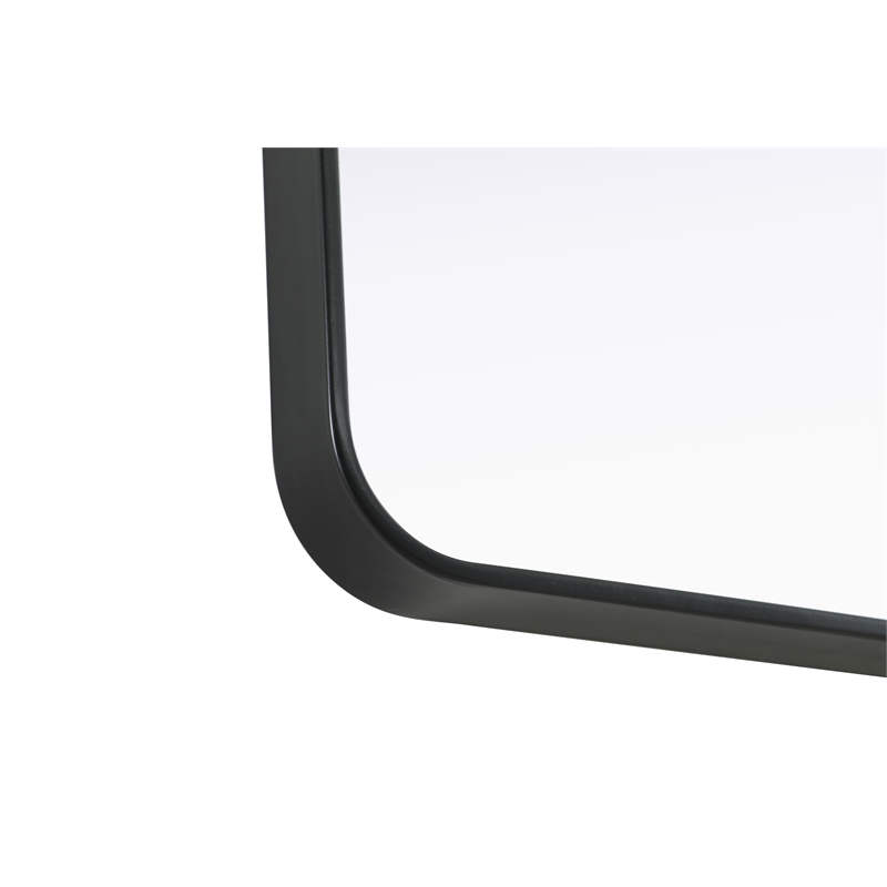 Elegant Decor Contour Metal Rectangle Mirror 28X42 In Black