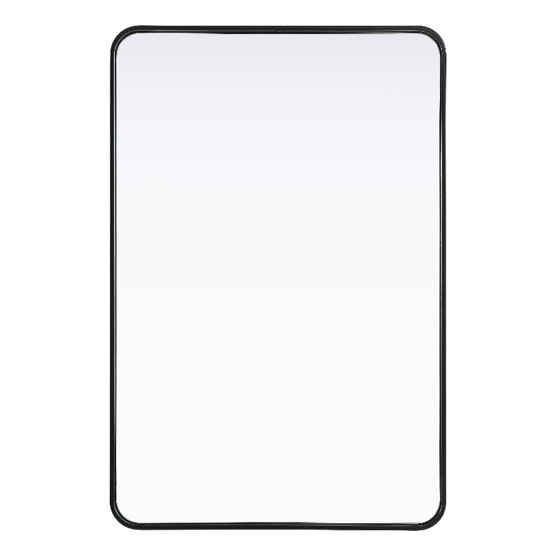 Elegant Decor Contour Metal Rectangle Mirror 28X42 In Black