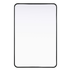 Elegant Decor Contour Metal Rectangle Mirror 28X42 In Black