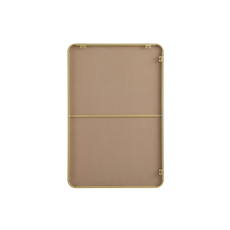 Elegant Decor Contour Metal Rectangle Mirror 28X42 In Brass