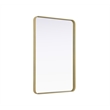 Elegant Decor Contour Metal Rectangle Mirror 28X42 In Brass