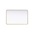 Elegant Decor Contour Metal Rectangle Mirror 28X42 In Brass