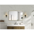 Elegant Decor Contour Metal Rectangle Mirror 28X42 In Brass