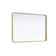 Elegant Decor Contour Metal Rectangle Mirror 28X42 In Brass