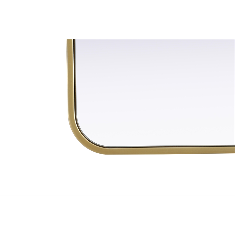 Elegant Decor Contour Metal Rectangle Mirror 28X42 In Brass