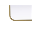 Elegant Decor Contour Metal Rectangle Mirror 28X42 In Brass