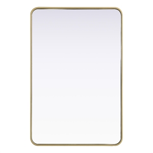 Elegant Decor Contour Metal Rectangle Mirror 28X42 In Brass