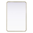 Elegant Decor Contour Metal Rectangle Mirror 28X42 In Brass