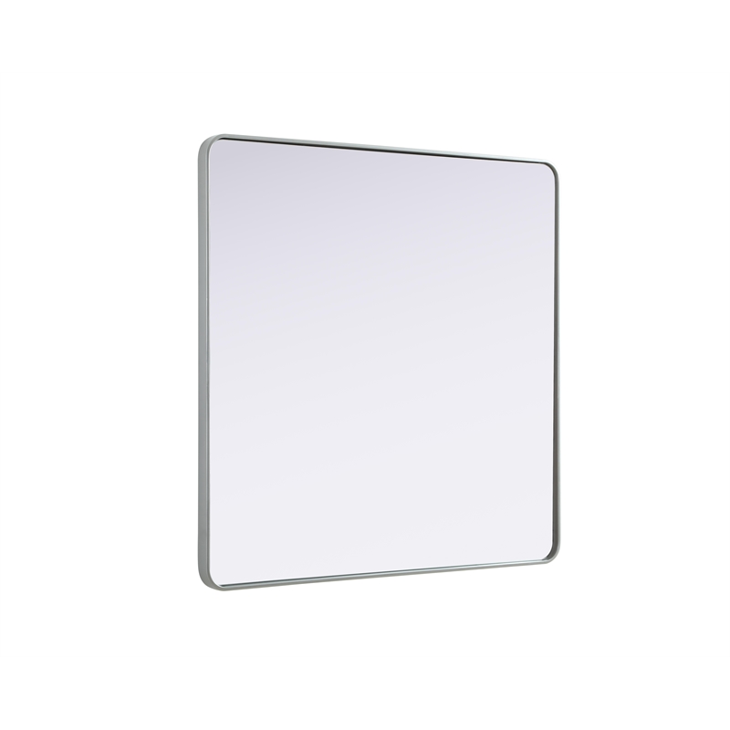 Elegant Decor Contour Metal Square Mirror 48X48 In Silver
