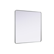 Elegant Decor Contour Metal Square Mirror 48X48 In Silver